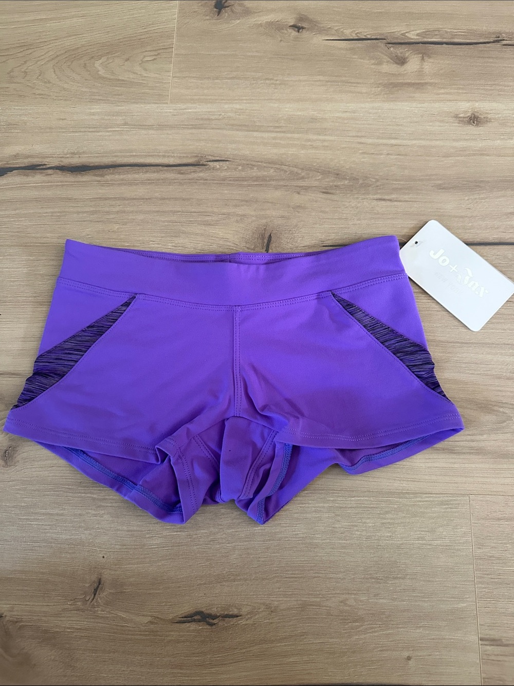 JoyLab Purple Women's Athletic Shorts with Contrast Side Panels